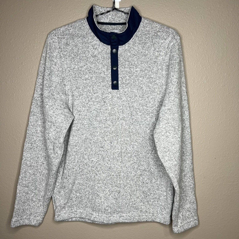 Southern Proper Blue Ridge Pullover Men's Gray Fleece Long Sleeve Knit Sweater